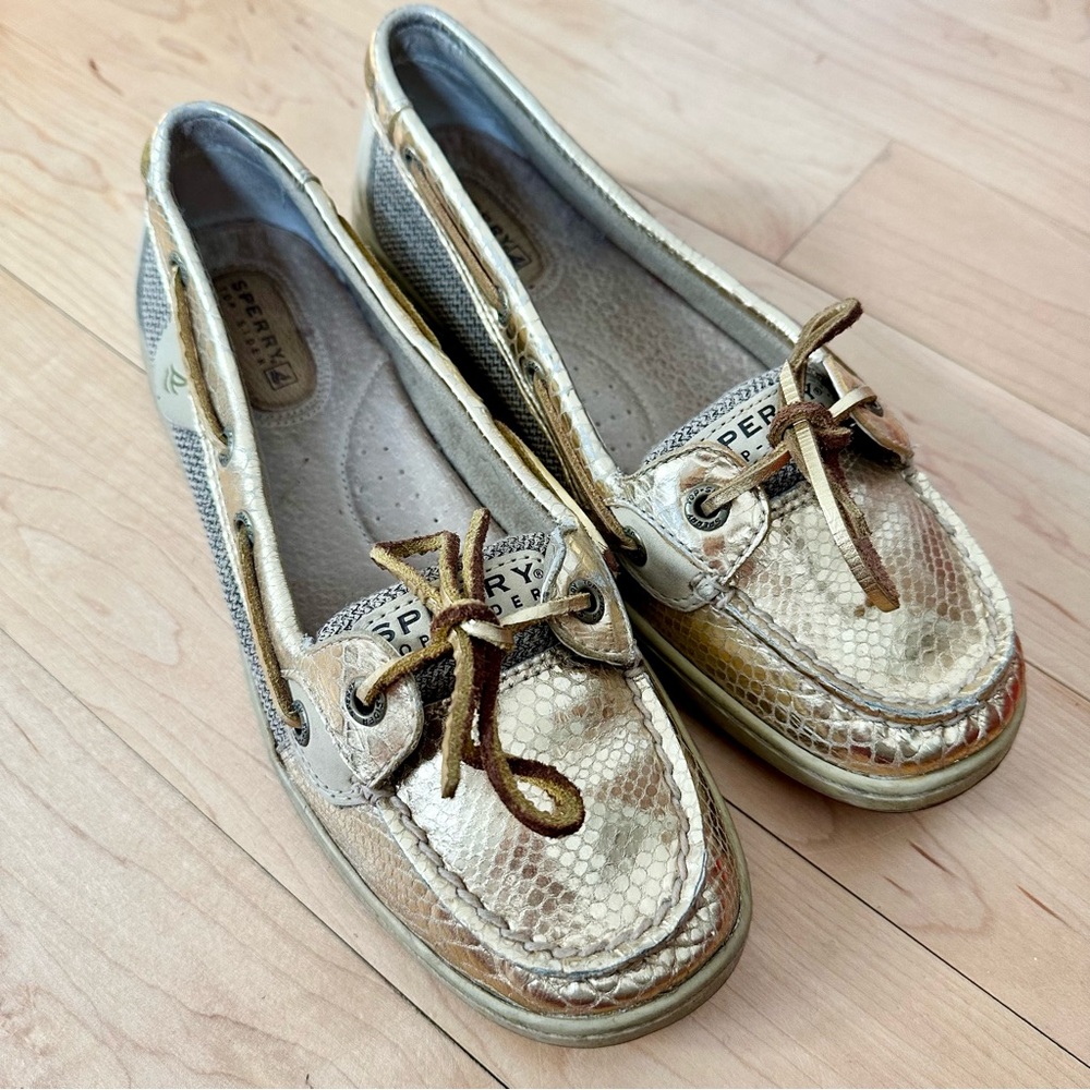 Metallic Gold Boat Shoes